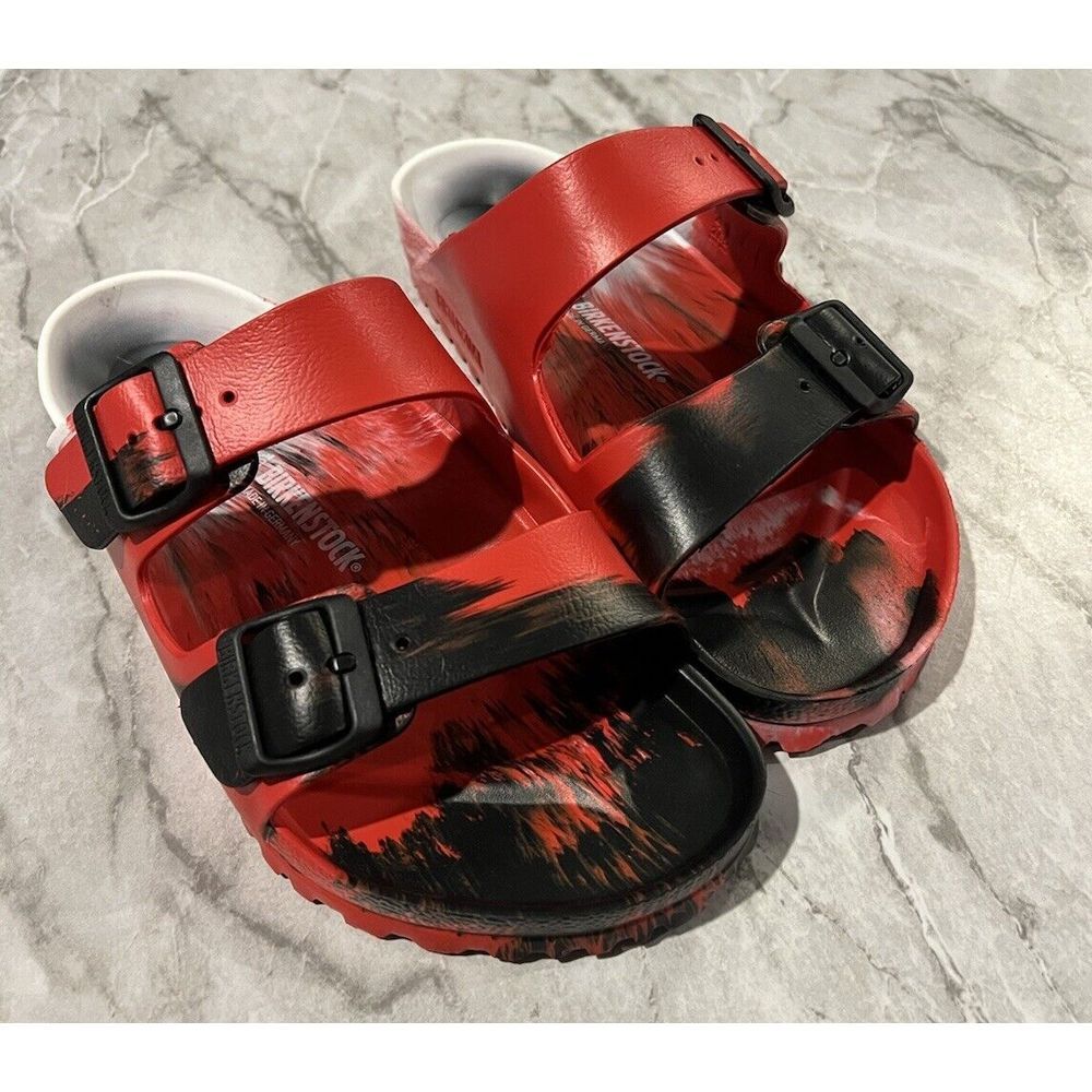 NWOT Birkenstock‎ Arizona EVA Black Red Tie dye Womens 10 Men's 8